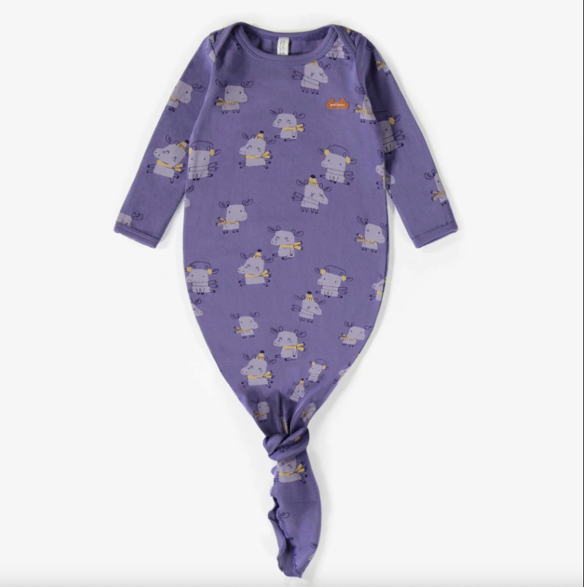 Souris Mini Purple Sleeper Gown - W22 One Size