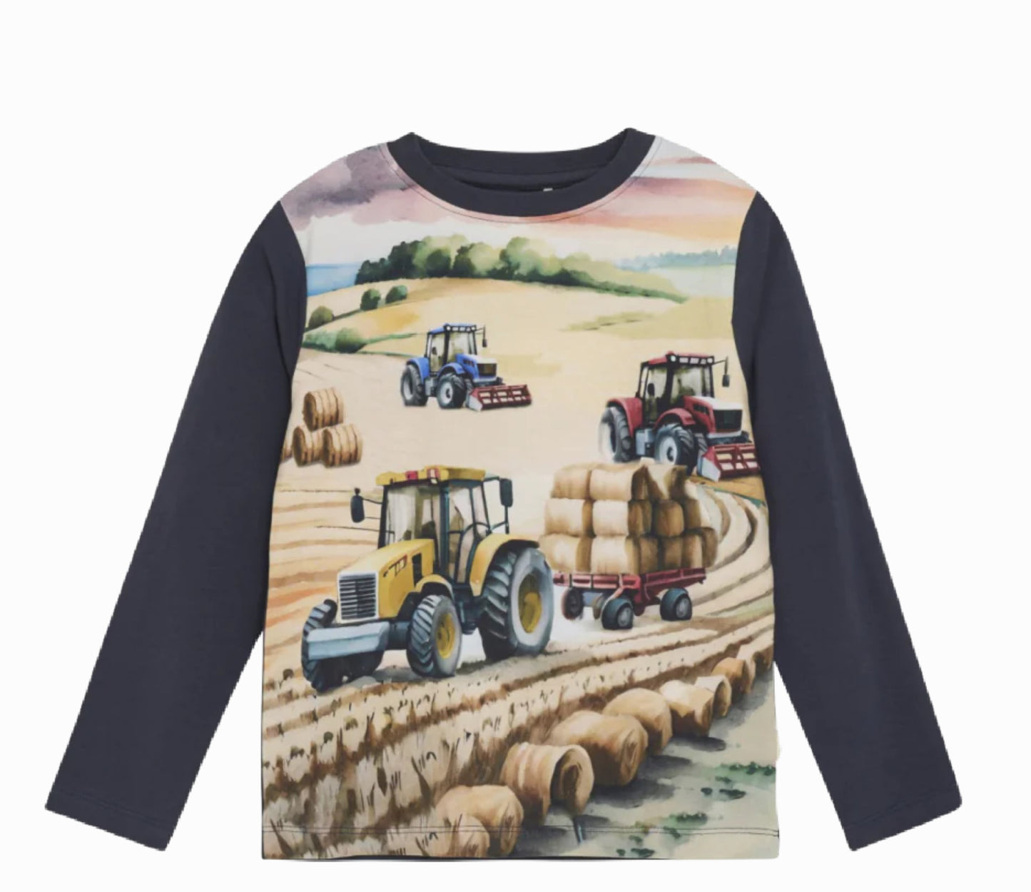 Minymo Black Long Sleeve Tractor TeeF24