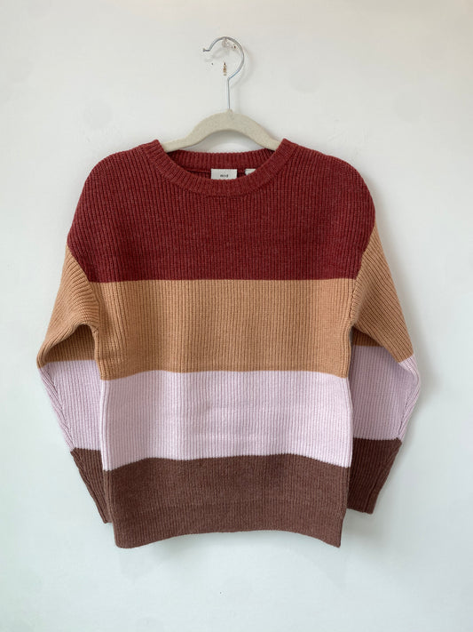 MID Pink Colour Block Sweater FA23