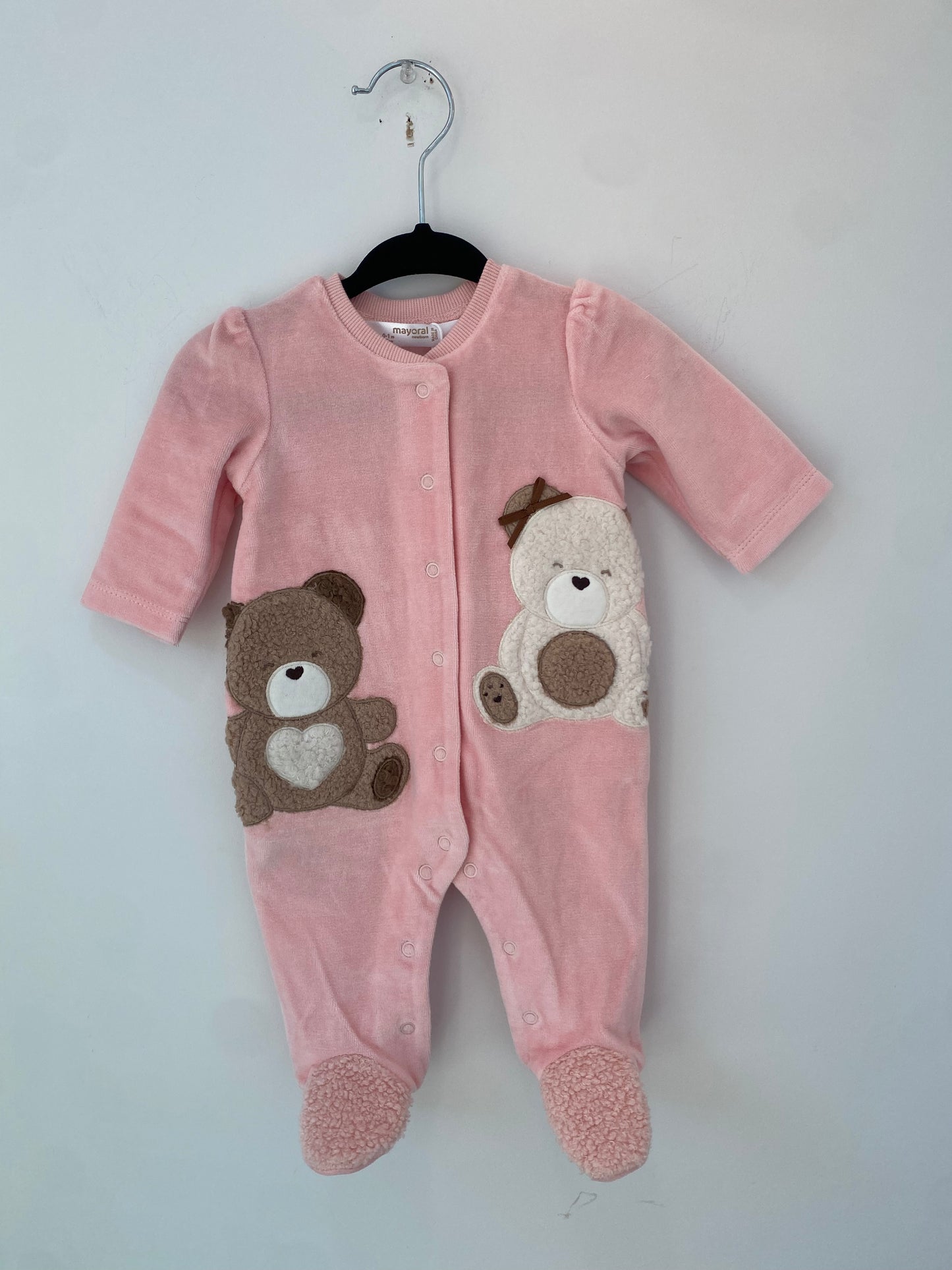 Mayoral Baby Bear Pink Sleeper FA23