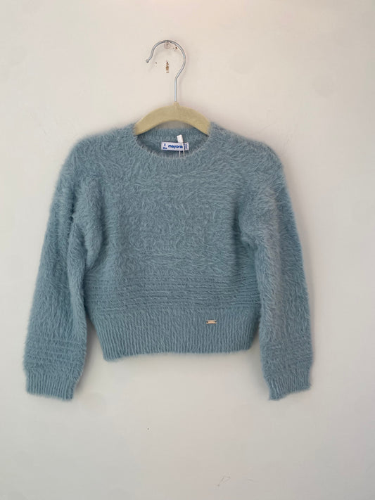 Mayoral Blue Fuzzy Sweater FA23