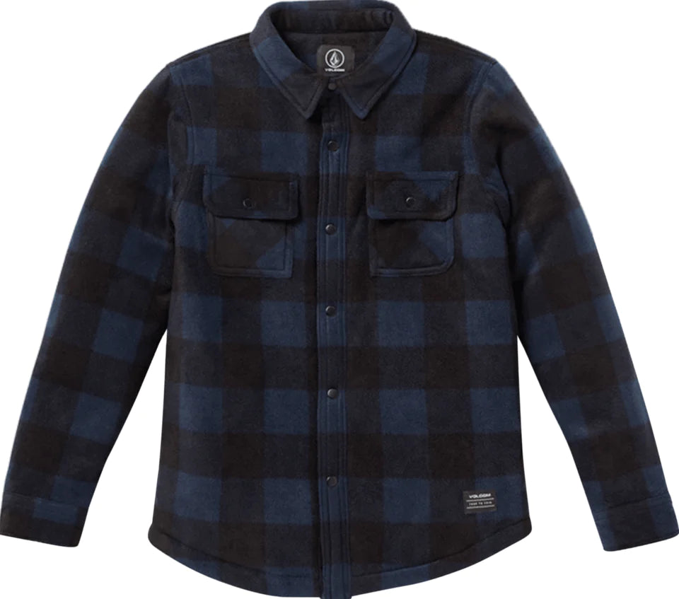 Volcom Blue/Black Fleece Flannel-F23