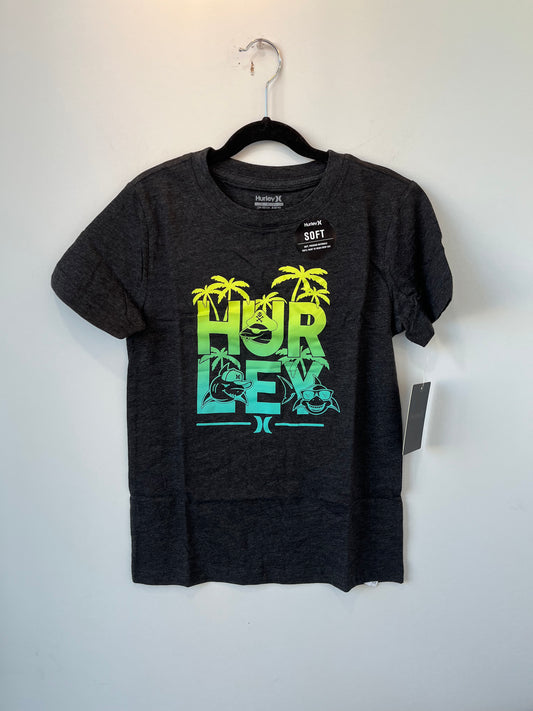 Hurley Black Heather Palm Tree Short Sleeve Tee - SP24