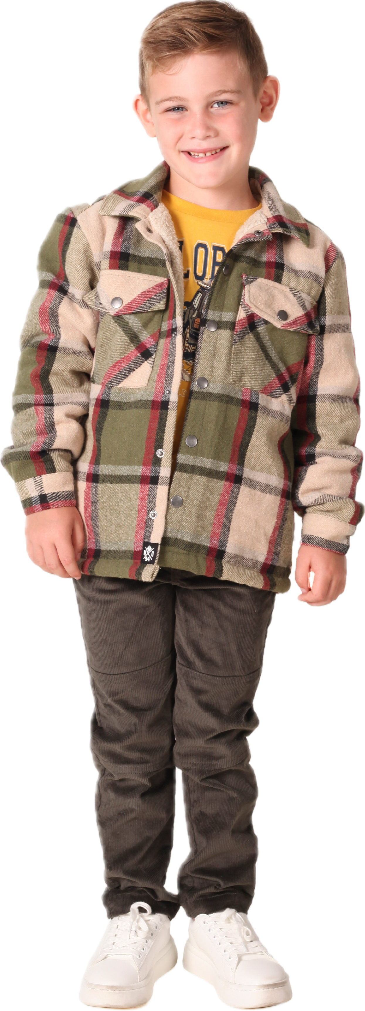 MID Green Plaid Shacket-F24