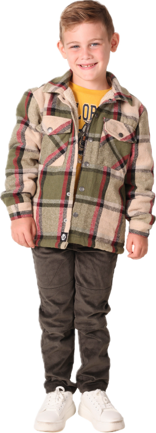 MID Green Plaid Shacket-F24