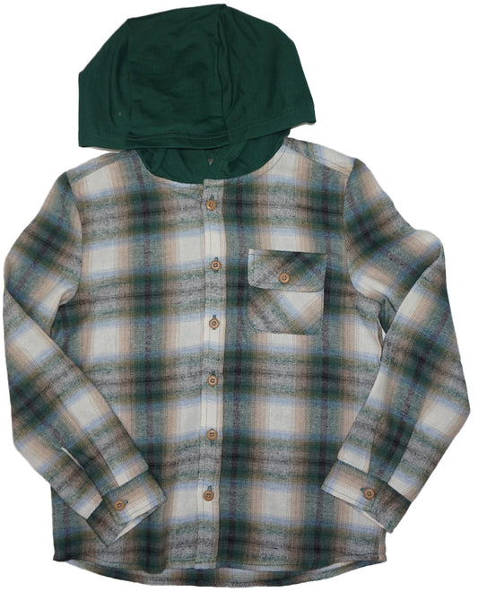 MID Plaid Hooded Shirt-F24