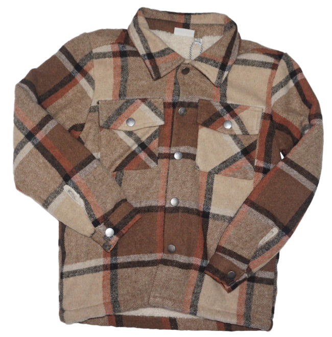 MID Plaid Lined Shacket-F24