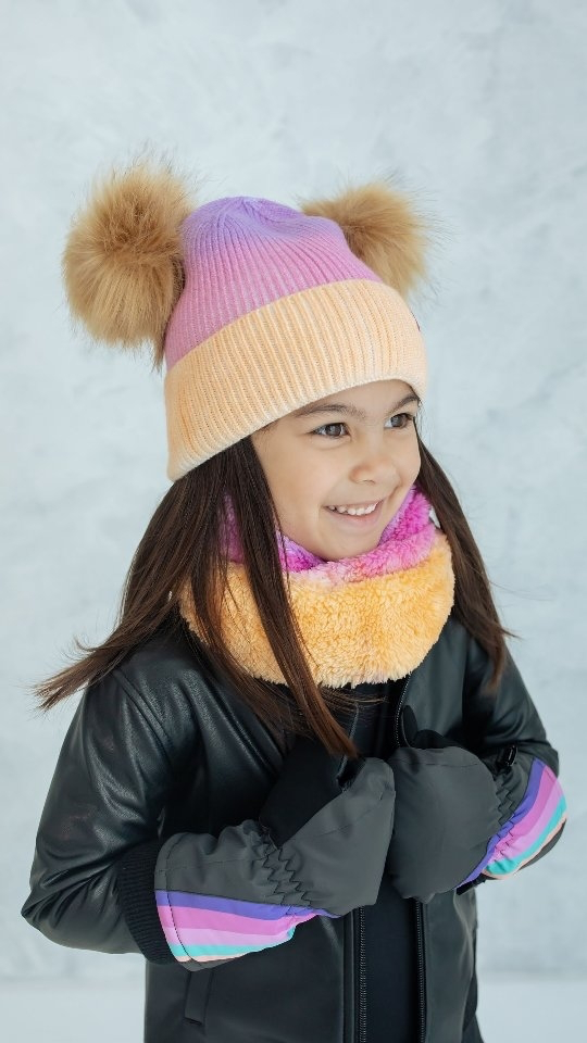 WinterProof Girls Ombre Double Pom Toque-FA24