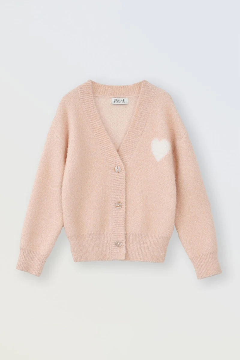 Molly Bracken Pink Heart Cardigan-FA24