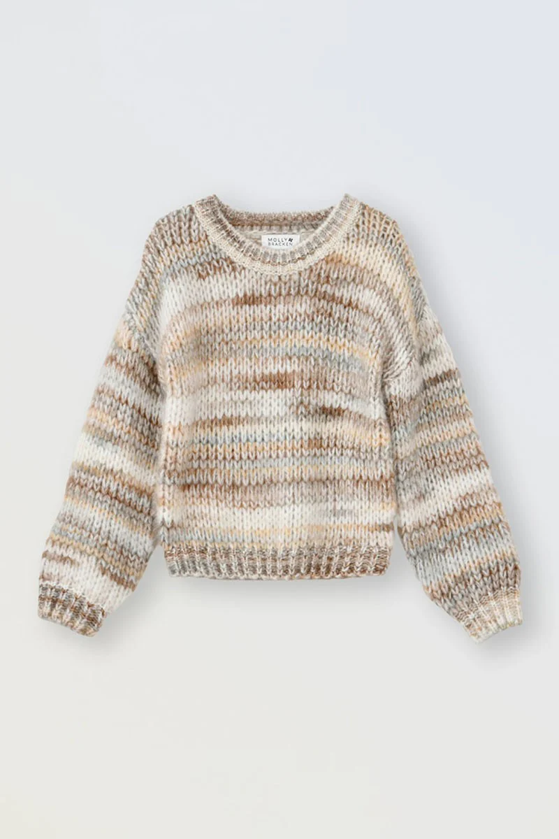 Molly Bracken Round Neck Heather Knit Sweater-FA24