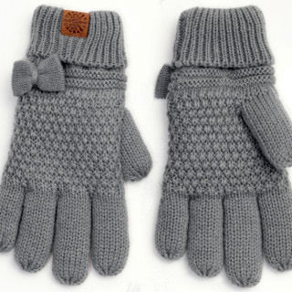 Calikids Knit Gloves with Bow-FA21