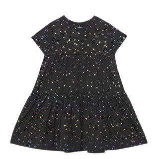 Deux Par Deux Black Foil Triangle Dress SP23