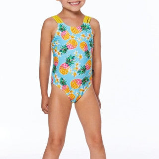 Deux Par Deux Blue Pineapple One Piece Swimsuit SP23