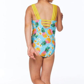 Deux Par Deux Blue Pineapple One Piece Swimsuit SP23