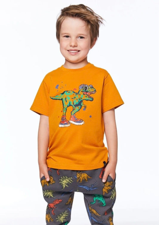 Deux Par Deux Dinosaur T-Shirt SP23 Gold