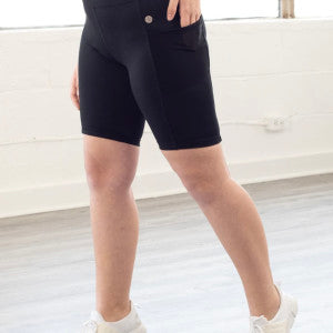 Jill Yoga Girls Side Pocket Bike Shorts SP22 Black
