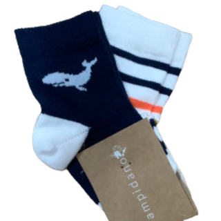 Little Bampidano Socks-S21 Navy Whales