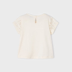 Mayoral Ivory Crochet Tee SP23