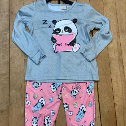 MID Grey & Pink Panda Girls Pyjamas FA22