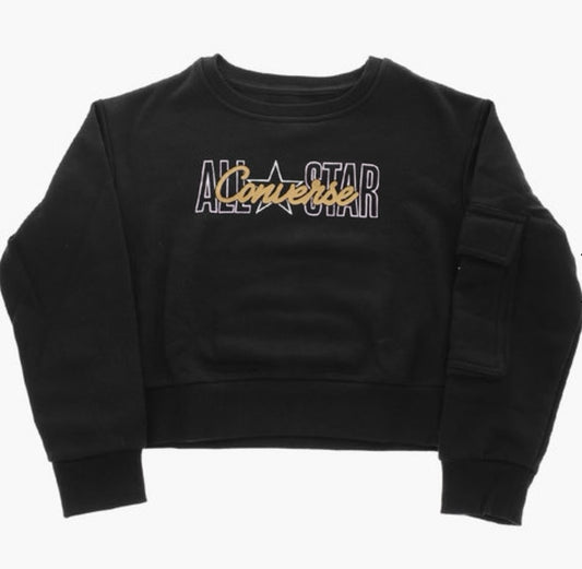 Converse Black Cargo Pocket Cropped Sweater W24