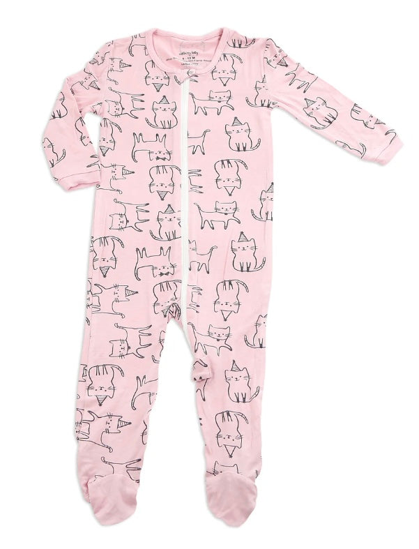 Silkberry Baby Bamboo Cat Print Sleeper SP24