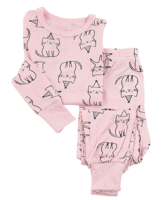 Silkberry Baby Bamboo Cat Print Pajama Set SP24