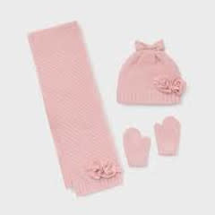 Mayoral 3 PC Pink Hat/Mitt/Scarf Set-FA21