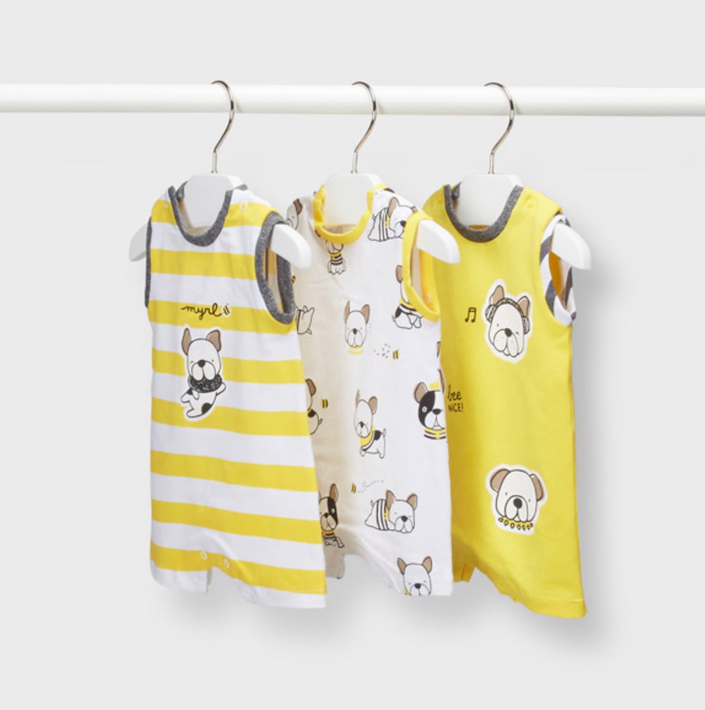 Mayoral Baby Boy Yellow Short Onesie SP22