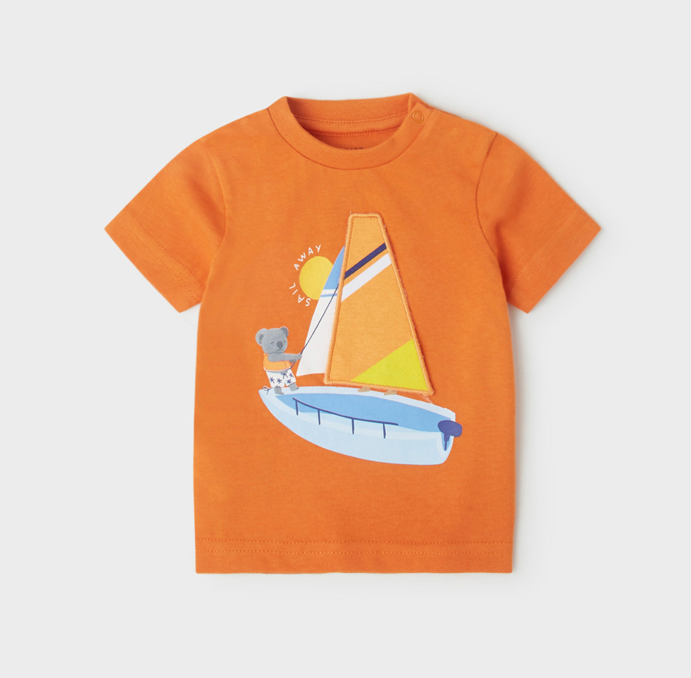 Mayoral Baby Boys Designed T-Shirts SP22 Orange Sailboat