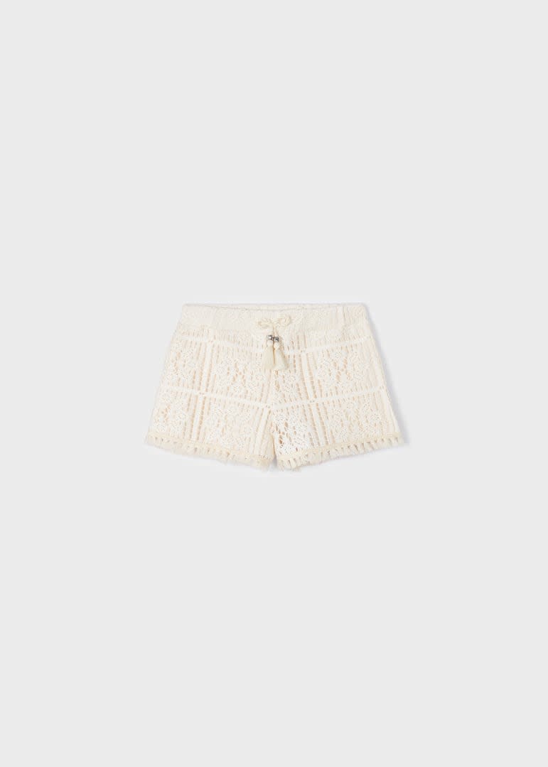 Mayoral Crochet Ivory Shorts SP23