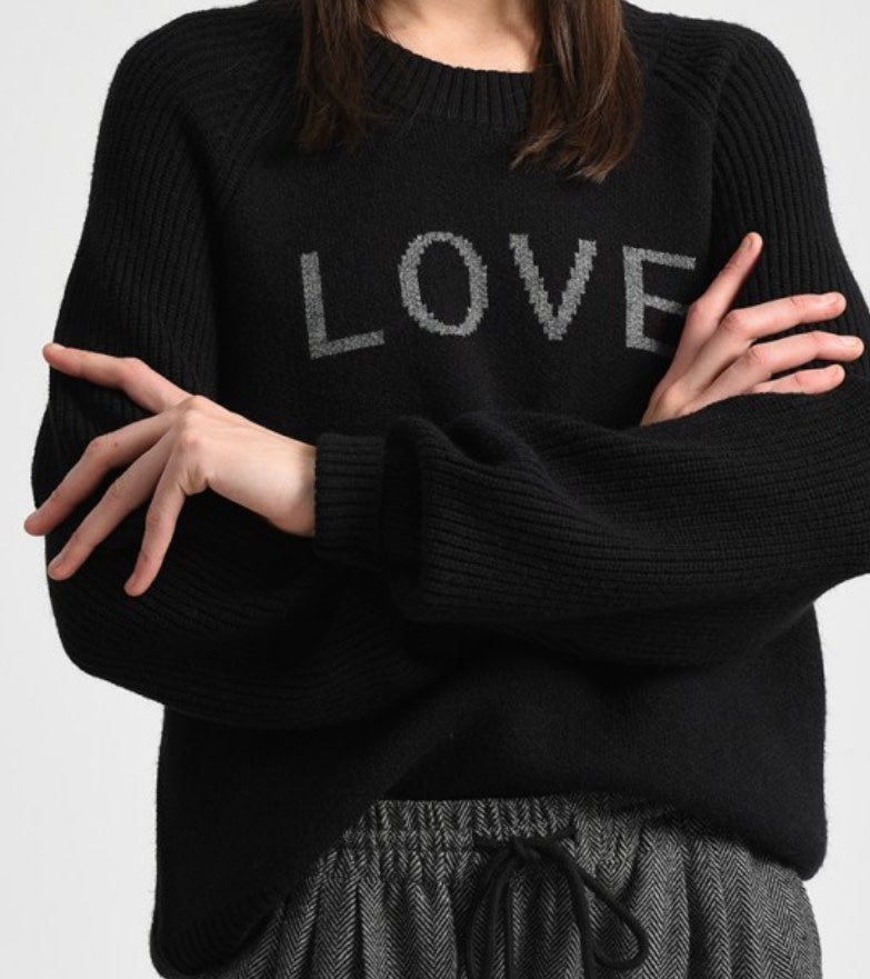 Mini Molly Black Knit Love Sweater FA22