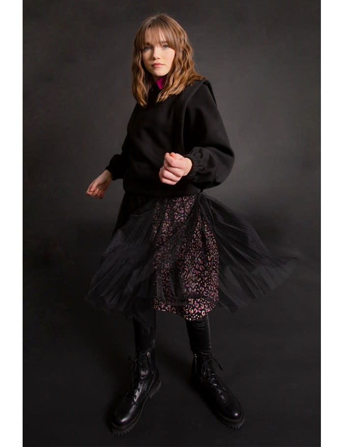 Mini Molly Girls Black Blondy Woven Skirt FA22