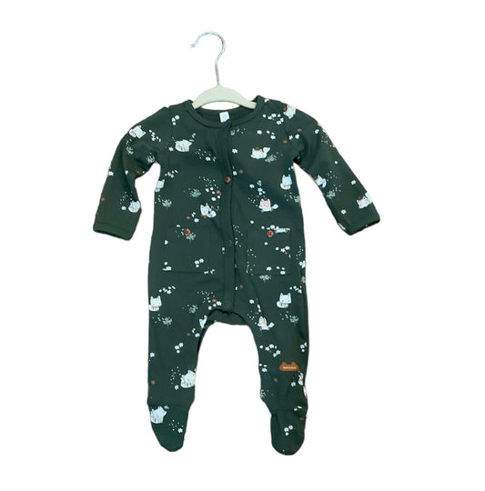 Souris Mini Green Flowered One-Piece Pyjama FA22