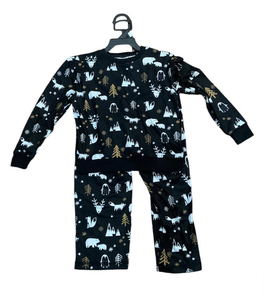 MID Winter Animals Black Pajamas FA22