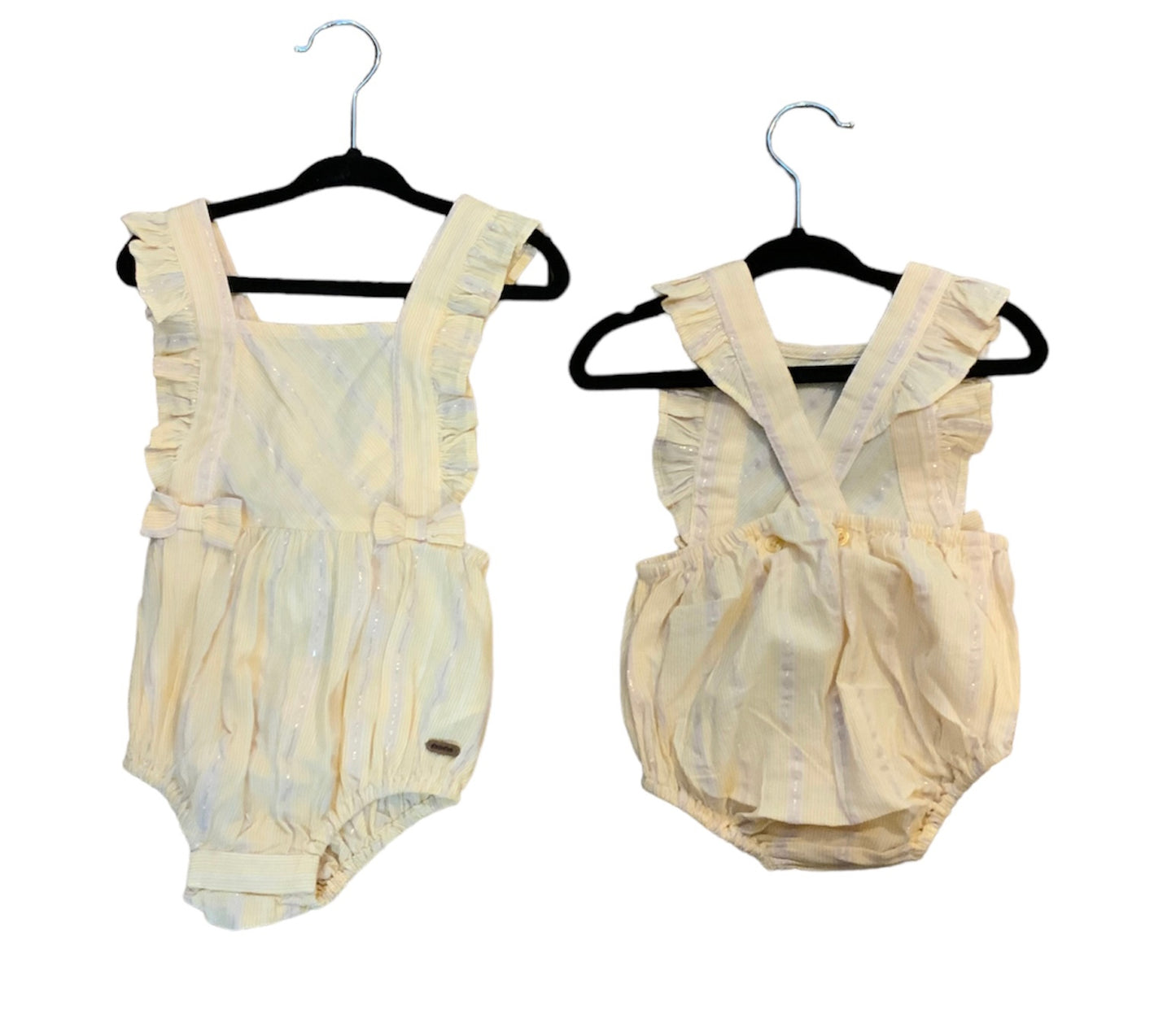 Minymo Baby Striped Ruffle Romper SU22