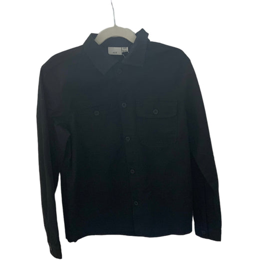 MID Plain Colour Button Up FA22 Black