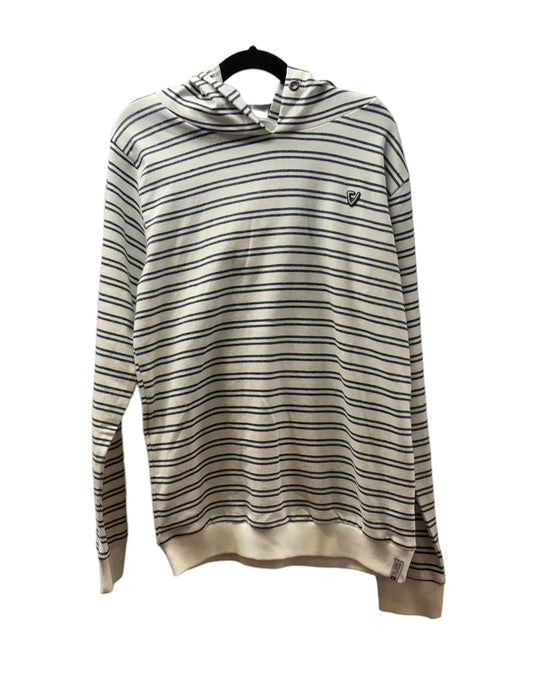 No Way Monday White and Navy Striped Hoodie SP23