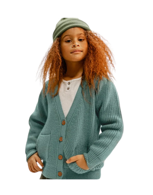 Souris Mini Green Knitted Cardigan FA22