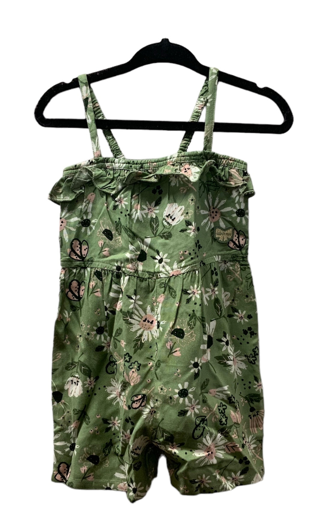 Souris Mini Green Flowered Romper SP22