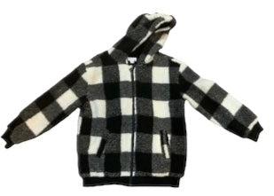 Miles the Label Black & White Checkered Sherpa Jacket-F22