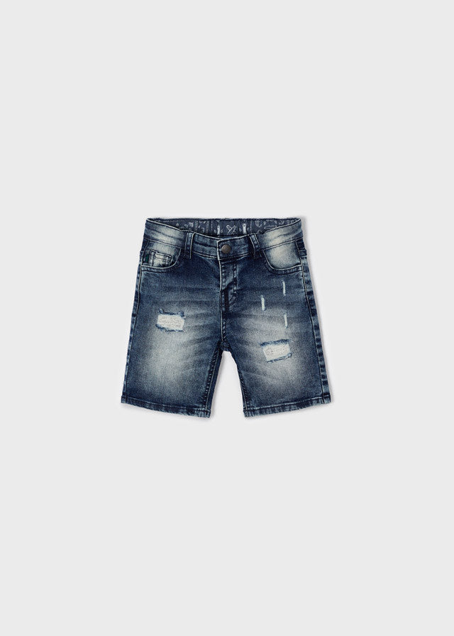 Mayoral Grey Wash Denim Shorts SP22