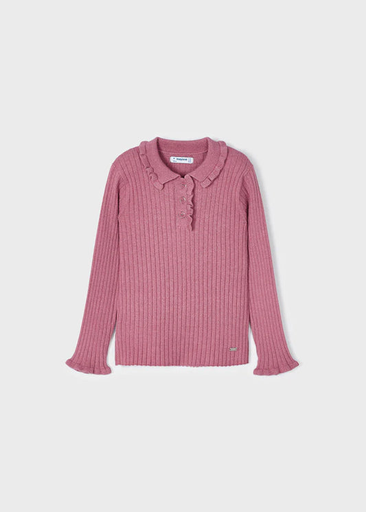 Mayoral Ribbed Pink Long Sleeve - FA23