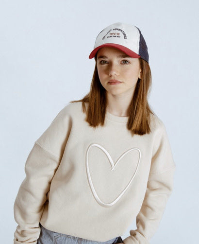 Mini Molly Beige Heart Sweater FA22