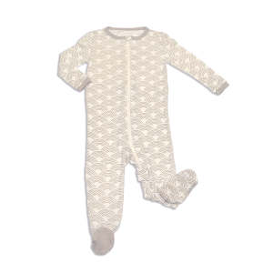 Silkberry Baby Footed Sleeper With Zipper S22 Grey Wobbly Wave