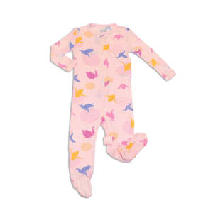 Silkberry Baby Footed Sleeper With Zipper S22 Pink Origami