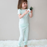 Silkberry Baby Bamboo Short Sleeve Pajama Set SP22 Green Bay