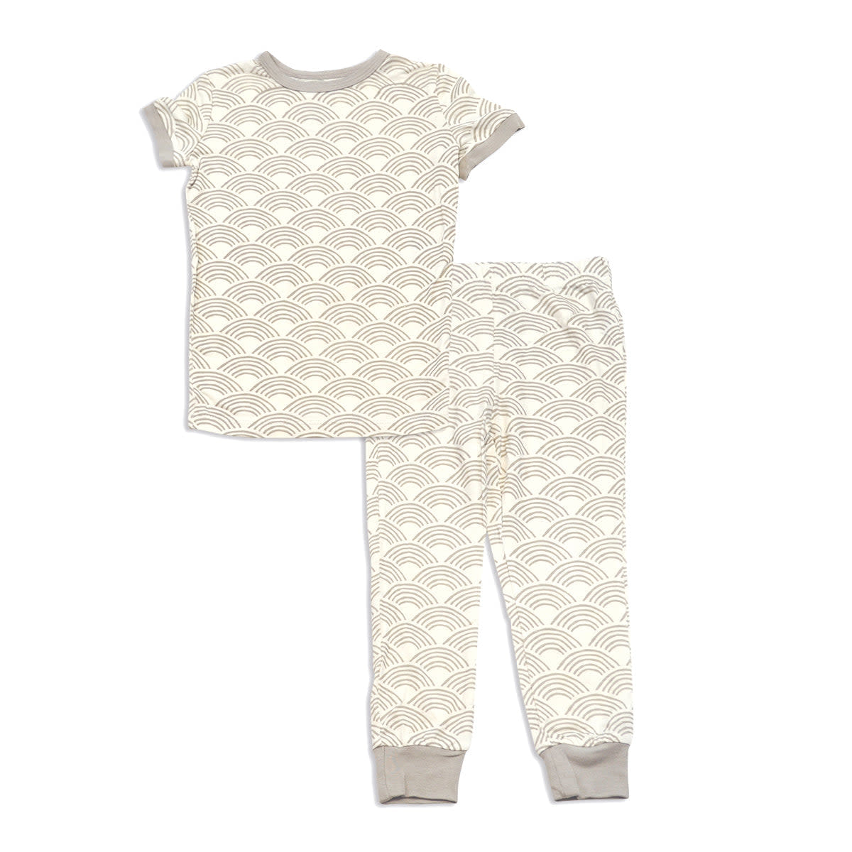 Silkberry Baby Bamboo Short Sleeve Pajama Set SP22 Grey Wobbly Wave