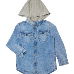 Silver Jeans Co Denim Shirt With Removable Hood SP23