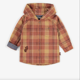 Souris Mini Baby Boy Orange Plaid Shirt - W22