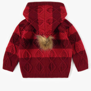 Souris Mini Baby Red Stripe Knit Cardi W22